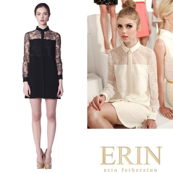 Erin by erin fetherston ivory trim dress - Picture 1 of 16